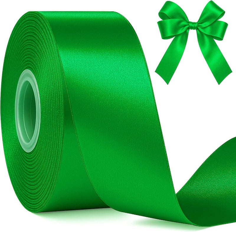Fullive 1 1/2 Inch Green Ribbon, 30 Yards Green Ribbon for Gift Wrapping for St. Patrick's Day Party Favors, Polyester Christmas Ribbon for Christmas Decorations Wrapping Bouquet Floral Arrangements - Image 1